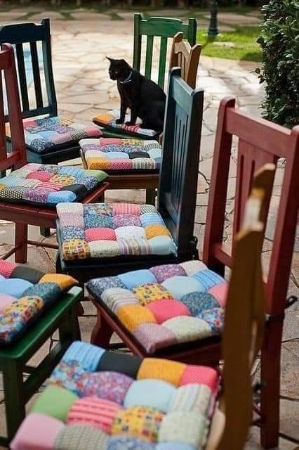 almohadones para sillas con retazos